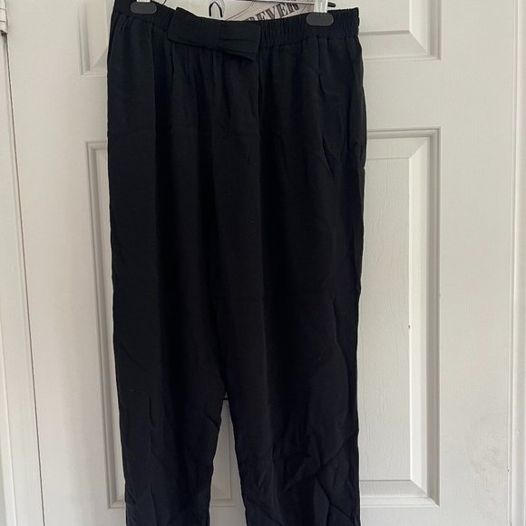 kate spade black elastic waist bow detail pants size small *PLEASE READ* - Picture 1 of 16